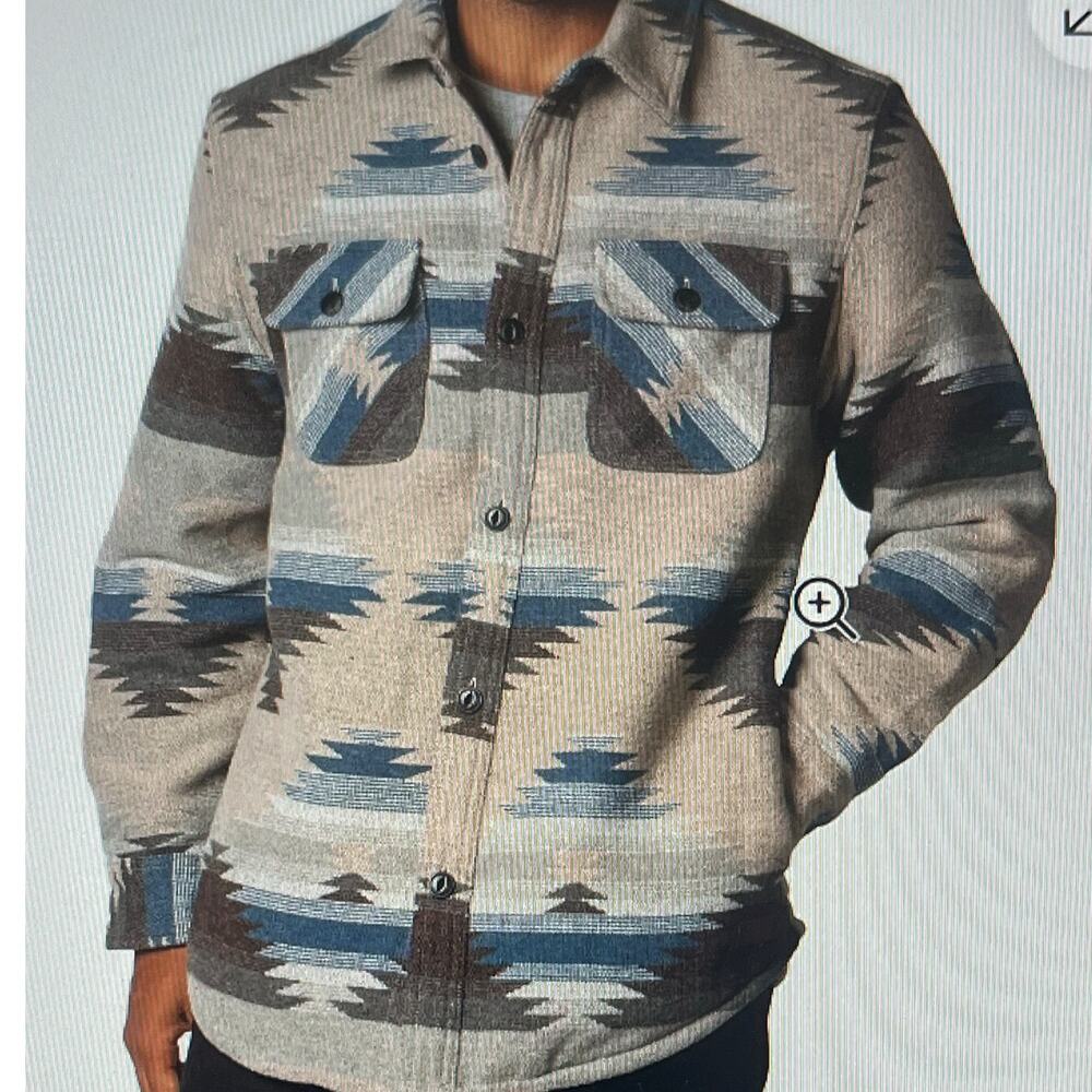 Jachs Men’s Patterned Wool Blend Jacket Fully Lined Winter Fall Coat Size Large